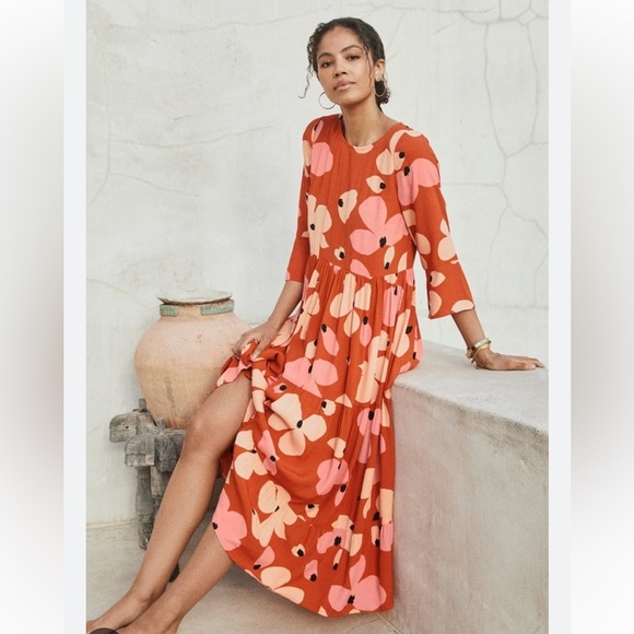 Mister Zimi Winter Olivia Midi Dress in Abstract Leaf Size 10 NWT - Picture 8 of 11